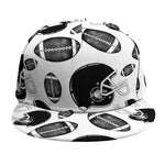 Black And White American Football Print Snapback Cap