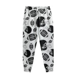 Black And White American Football Print Sweatpants