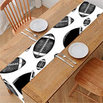 Black And White American Football Print Table Runner
