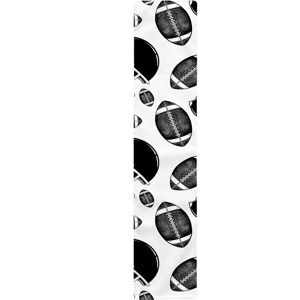 Black And White American Football Print Table Runner