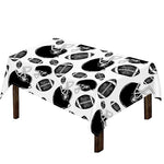 Black And White American Football Print Tablecloth