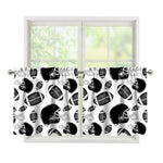 Black And White American Football Print Tier Curtains
