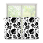 Black And White American Football Print Tier Curtains
