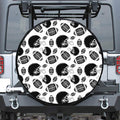 Black And White American Football Print Tire Cover