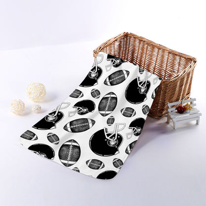 Black And White American Football Print Towel