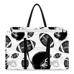 Black And White American Football Print Utility Tote Bag
