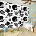 Black And White American Football Print Wall Sticker