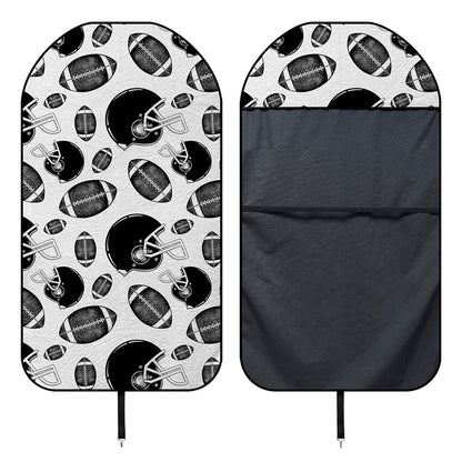 Black And White American Football Print Waterproof Car Seat Cover