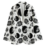 Black And White American Football Print Women's Blazer