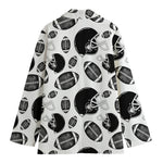 Black And White American Football Print Women's Blazer