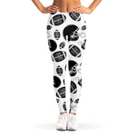 Black And White American Football Print Women's Leggings
