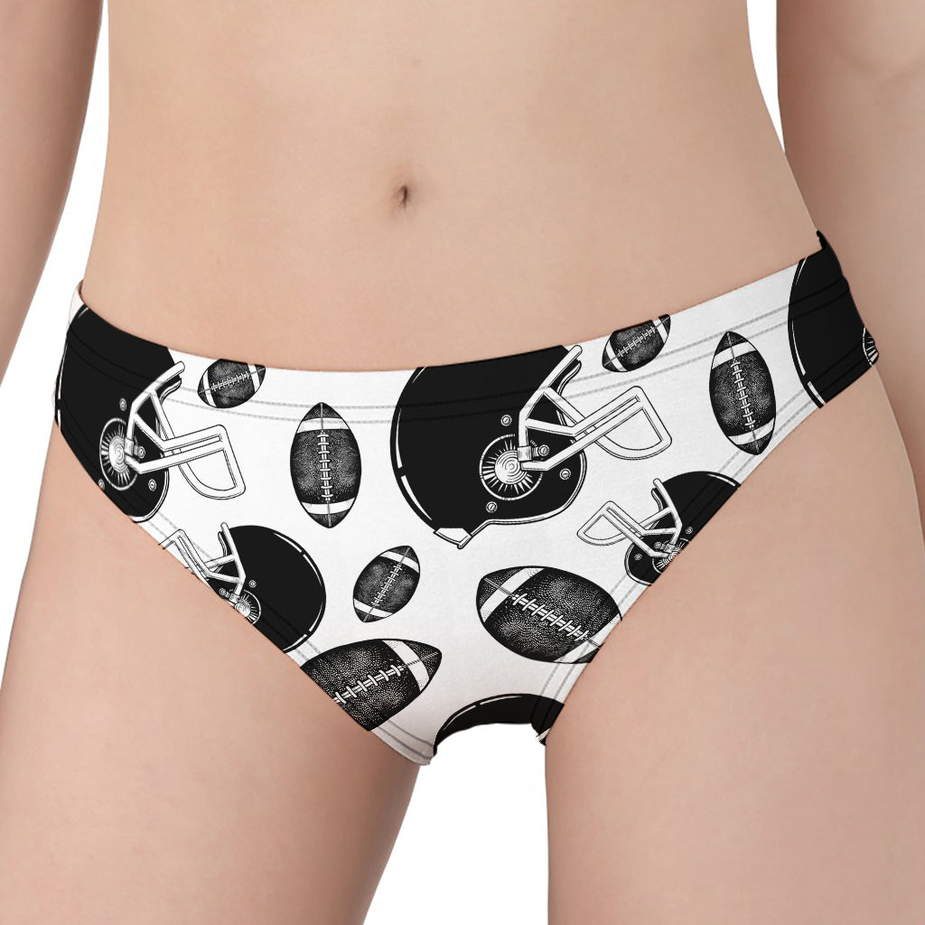 Black And White American Football Print Women's Panties