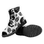 Black And White American Football Print Work Boots