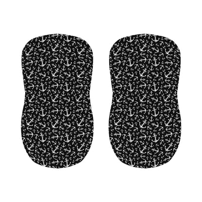 Black And White Anchor Pattern Print Bar Stool Covers