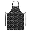 Black And White Anchor Pattern Print Bib Apron With Pocket