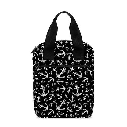 Black And White Anchor Pattern Print Bible Tote Bag