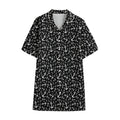 Black And White Anchor Pattern Print Cotton Hawaiian Shirt