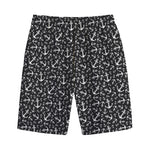 Black And White Anchor Pattern Print Cotton Shorts