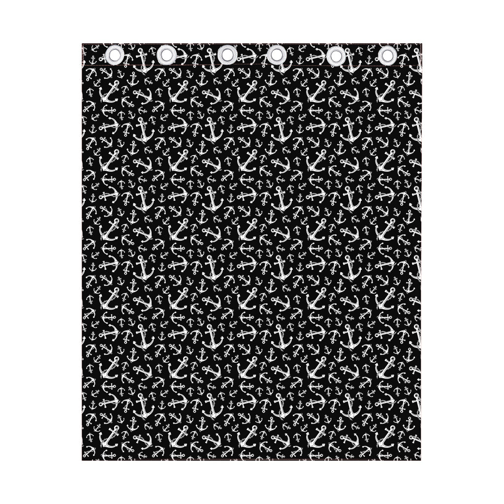 Black And White Anchor Pattern Print Curtain