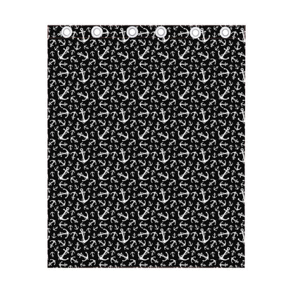 Black And White Anchor Pattern Print Curtain