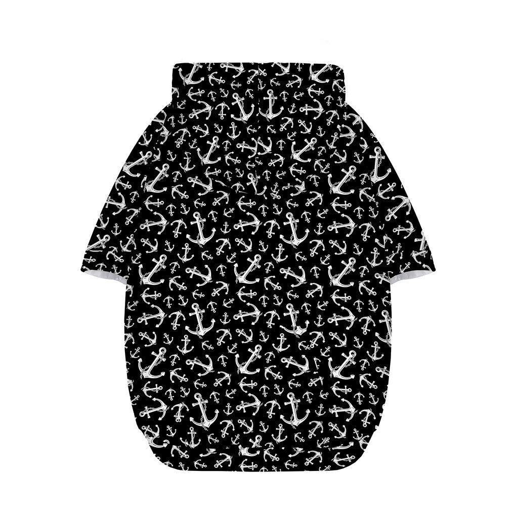 Black And White Anchor Pattern Print Dog Zip Up Hoodie