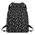 Black And White Anchor Pattern Print Drawstring Backpack