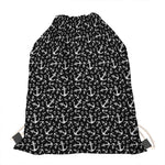 Black And White Anchor Pattern Print Drawstring Bag