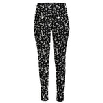 Black And White Anchor Pattern Print High-Waisted Pocket Leggings