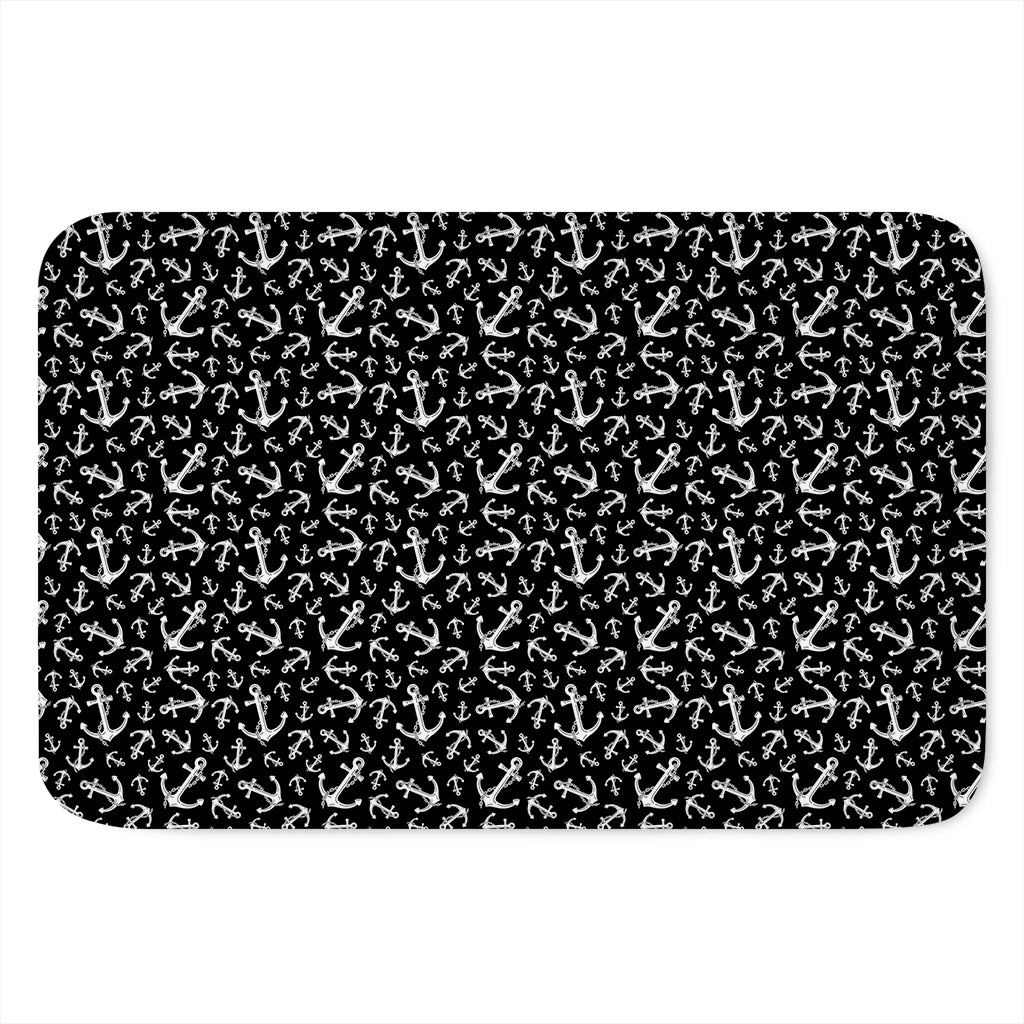 Black And White Anchor Pattern Print Indoor Door Mat