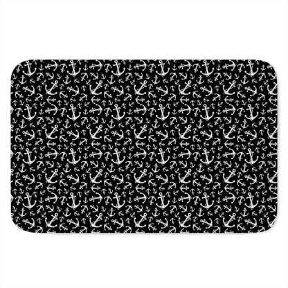 Black And White Anchor Pattern Print Indoor Door Mat