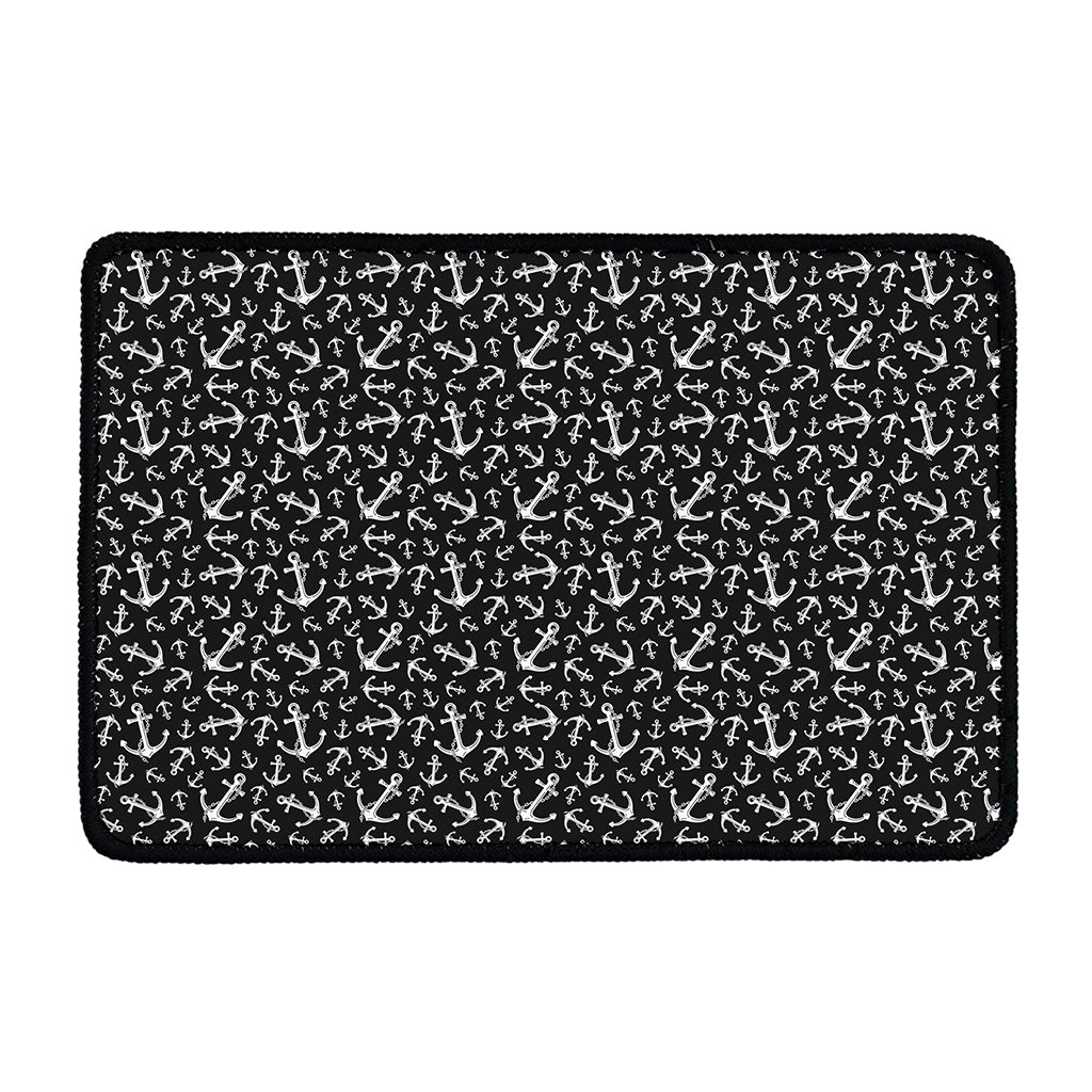 Black And White Anchor Pattern Print Kitchen Mat