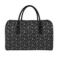 Black And White Anchor Pattern Print Leather Duffel Bag