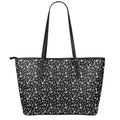 Black And White Anchor Pattern Print Leather Tote Bag With Zipper