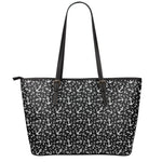 Black And White Anchor Pattern Print Leather Tote Bag