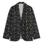 Black And White Anchor Pattern Print Men's Blazer