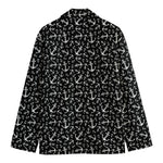Black And White Anchor Pattern Print Men's Blazer