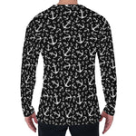 Black And White Anchor Pattern Print Men's Long Sleeve T-Shirt
