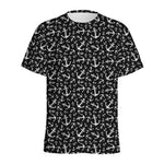 Black And White Anchor Pattern Print Men's Sports T-Shirt