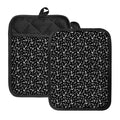 Black And White Anchor Pattern Print Pot Holders With Pocket