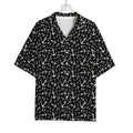 Black And White Anchor Pattern Print Rayon Hawaiian Shirt