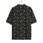 Black And White Anchor Pattern Print Rayon Hawaiian Shirt