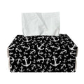 Black And White Anchor Pattern Print Rectangle Tissue Box Cover