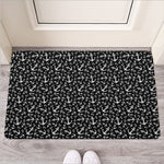 Black And White Anchor Pattern Print Rubber Doormat