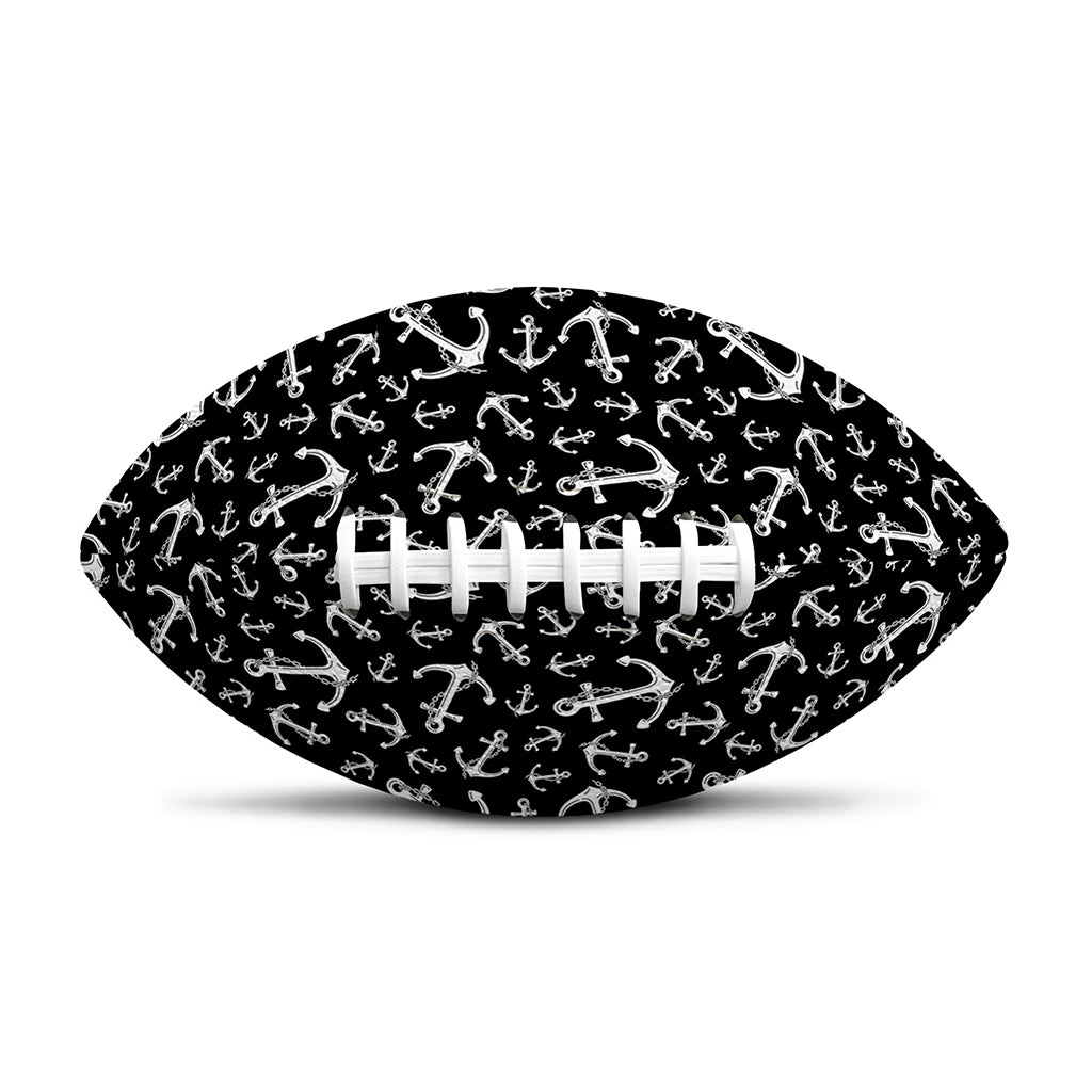Black And White Anchor Pattern Print Rugby Ball