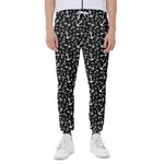 Black And White Anchor Pattern Print Scuba Joggers