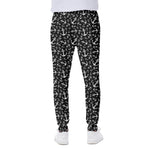 Black And White Anchor Pattern Print Scuba Joggers