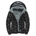 Black And White Anchor Pattern Print Sherpa Lined Zip Up Hoodie