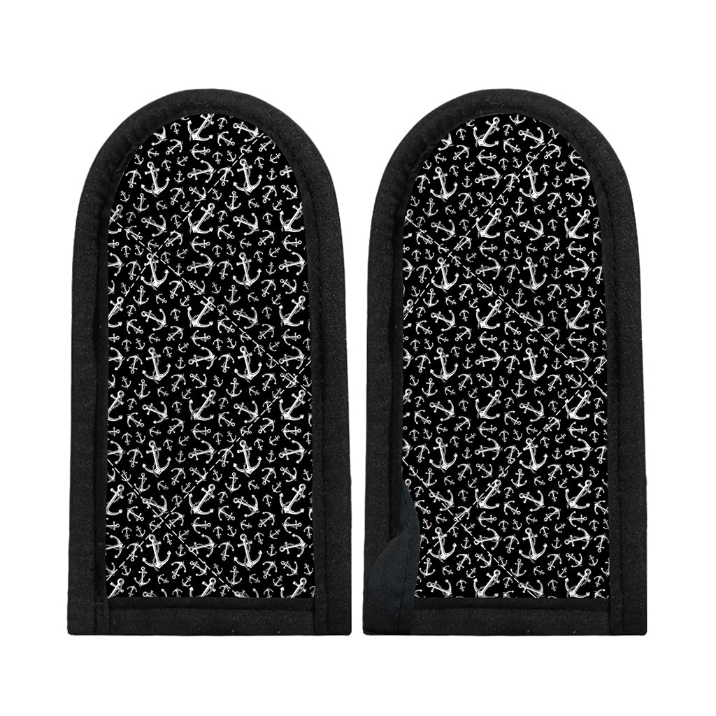 Black And White Anchor Pattern Print Skillet Handle Cover