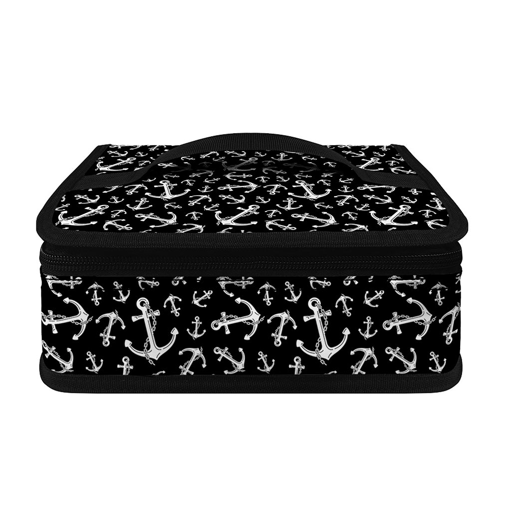 Black And White Anchor Pattern Print Small Lunch Bag