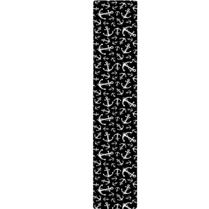 Black And White Anchor Pattern Print Table Runner